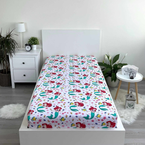 Jerry Fabrics prostěradlo Lilo and Stitch "Ohana White" 90 × 200