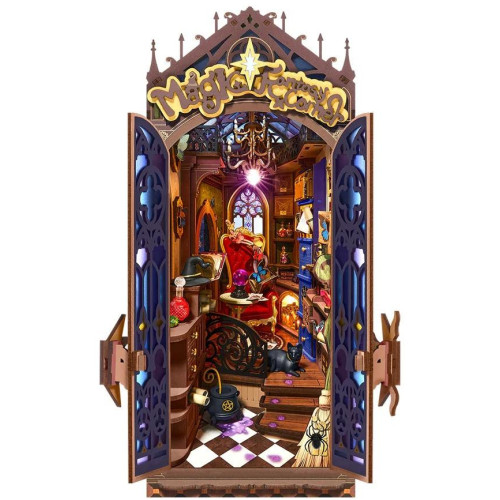 RoboTime 3D skládačka Zarážka na knihy Miniatura domečku Koutek kouzelné fantazie