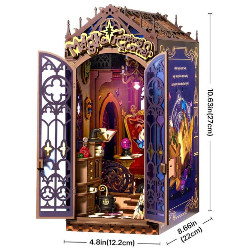 RoboTime 3D skládačka Zarážka na knihy Miniatura domečku Koutek kouzelné fantazie