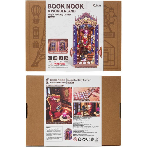 RoboTime 3D skládačka Zarážka na knihy Miniatura domečku Koutek kouzelné fantazie
