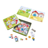 Haba Magnetická skládačka Zvířátka na farmě v kovové krabici