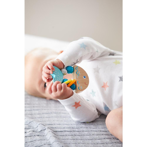 Haba Dřevěná chrastítko a motorická hračka pro miminka Rybka