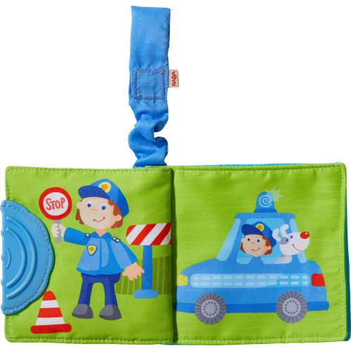 Haba Textilní kniha pro miminka Záchranné vozy