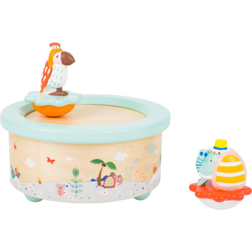 small foot Hrací skříňka se slonem a papouškem