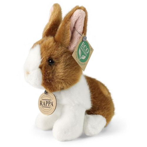 Rappa Plyšový králík bílo-hnědý sedící 16 cm ECO-FRIENDLY