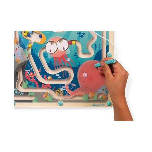 Janod Magnetický labyrint s perem Život v oceánu