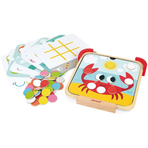 Janod magnetické čipsy Učím se barvy s předlohami