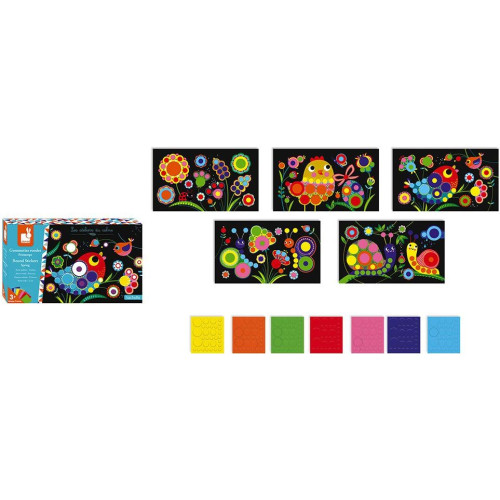 Janod Obrázky s kulatými nálepkami Jar Atelier Sada Midi 3+