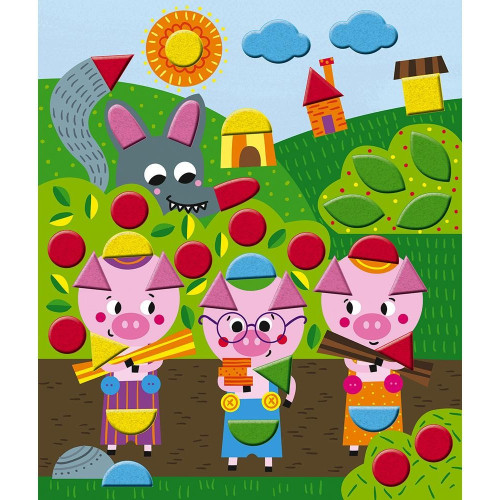 Janod Atelier plstěných nálepky Pohádky Maxi 4+