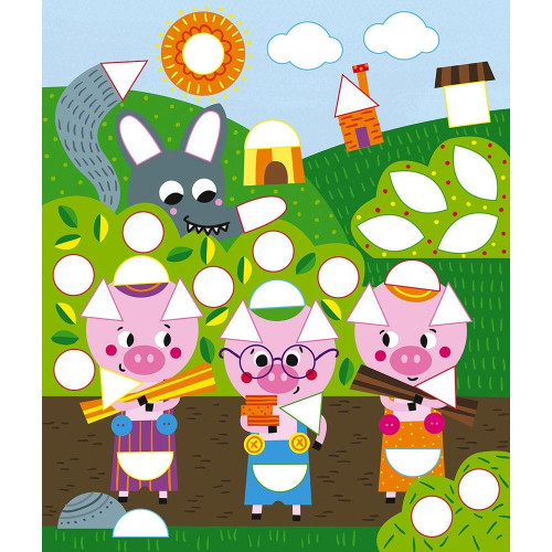 Janod Atelier plstěných nálepky Pohádky Maxi 4+