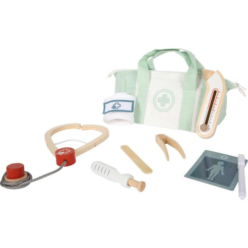 small foot Doktorský set se zeleno-bílou lékařskou taškou