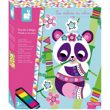 Janod Atelier Prstové barvy Panda Maxi 3+