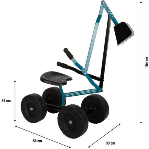 small foot Bagr s kolečky modrý