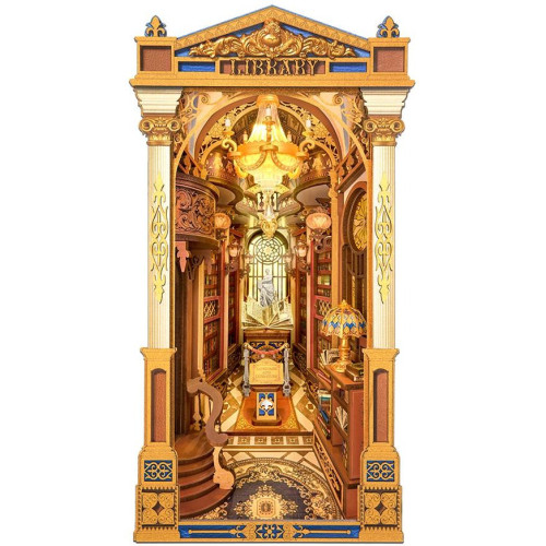 RoboTime 3D skládačka Zarážka na knihy Miniatura domečku Knihovna divů