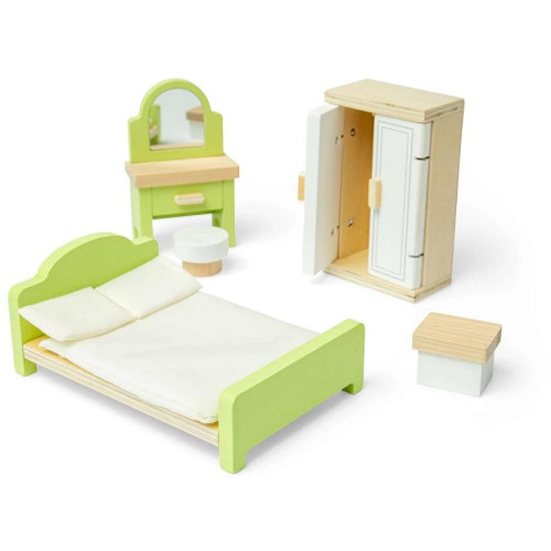 Bigjigs Toys Dřevěný nábytek do domečku pro panenky Ložnice