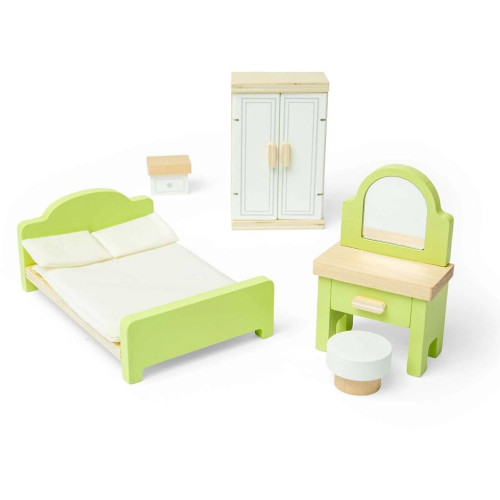 Bigjigs Toys Dřevěný nábytek do domečku pro panenky Ložnice