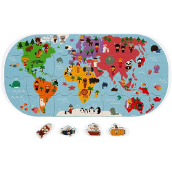 Janod Hračka do vody puzzle Mapa světa 28 ks