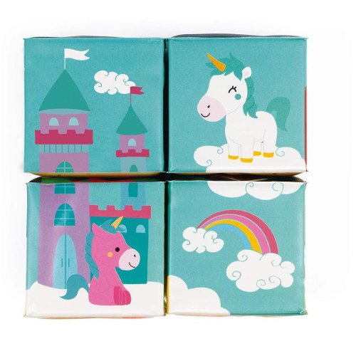 Janod Měkké obrázkové kostky pro nejmenší 4 ks 6 obrázků