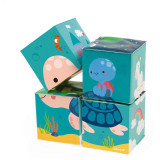 Janod Měkké obrázkové kostky pro nejmenší 4 ks 6 obrázků