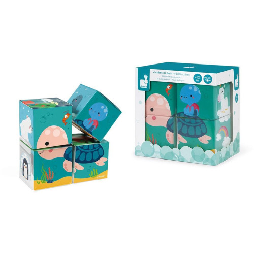 Janod Měkké obrázkové kostky pro nejmenší 4 ks 6 obrázků