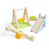Bigjigs Toys Dřevěný nábytek do domečku pro panenky Venkovní hřiště