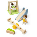 Bigjigs Toys Dřevěný nábytek do domečku pro panenky Venkovní hřiště
