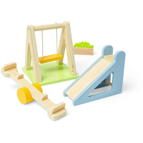 Bigjigs Toys Dřevěný nábytek do domečku pro panenky Venkovní hřiště