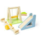 Bigjigs Toys Dřevěný nábytek do domečku pro panenky Venkovní hřiště