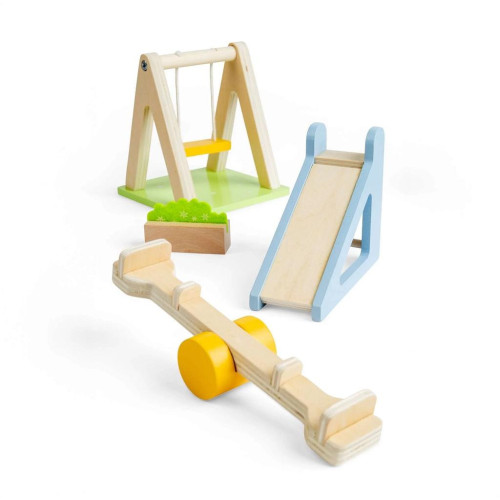 Bigjigs Toys Dřevěný nábytek do domečku pro panenky Venkovní hřiště