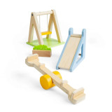 Bigjigs Toys Dřevěný nábytek do domečku pro panenky Venkovní hřiště
