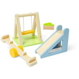 Bigjigs Toys Dřevěný nábytek do domečku pro panenky Venkovní hřiště