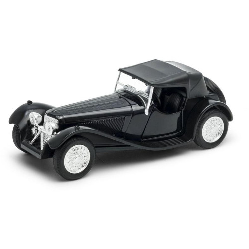 Welly SS Jaguar 100 se střechou model 1:34 stříbrný
