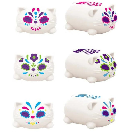 Schylling NeeDoh Mačkací Sugar Skull kočka svítící ve tmě