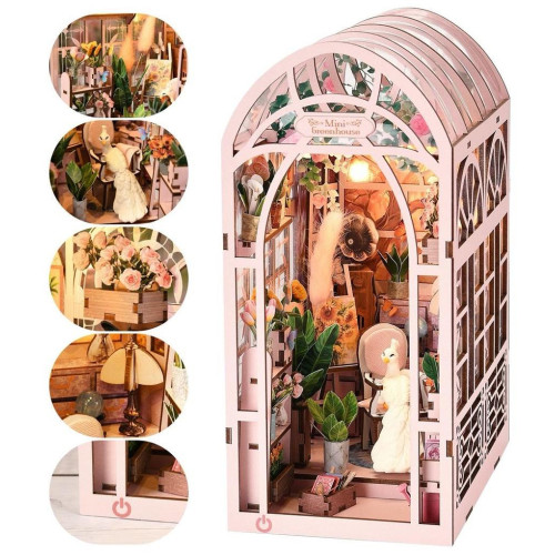 2Kids Toys 3D skládačka Zarážka na knihy Miniatura domečku Skleník umělkyně