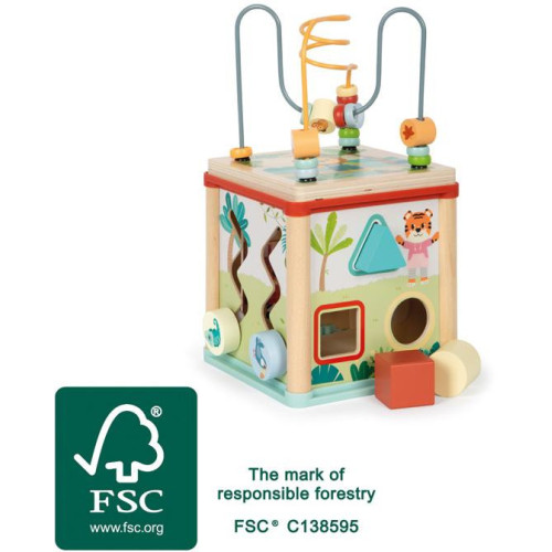 small foot Dřevěná motorická kostka Přátelé z džungle