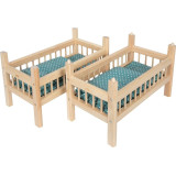 small foot Dřevěná patrová postel pro panenky přírodní