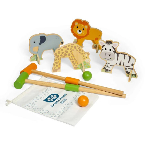 Bigjigs Toys Dřevěný kroket Džungle