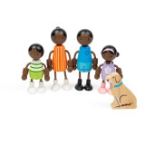 Tidlo Dřevěné panenky do domečku Africká rodina