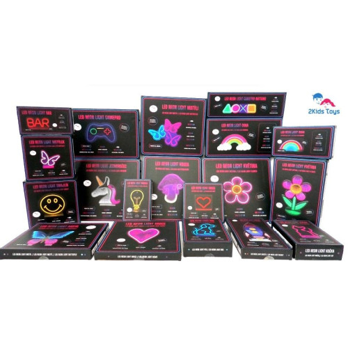 2Kids Toys LED NEON LIGHT lampička Jednorožec růžovobílý - poškozený obal