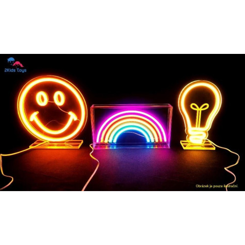 2Kids Toys LED NEON LIGHT lampička Jednorožec růžovobílý - poškozený obal