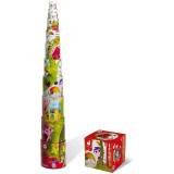 Skládací pyramida Pohádkový strom Janod kulatá od 1 roku 10 dílů