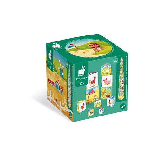 Skládací pyramida Život na farmě Janod trojúhelníková od 1 roku