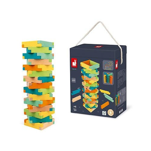 Dřevěná stavebnice s předlohami Janod 60 ks dílků od 4 let