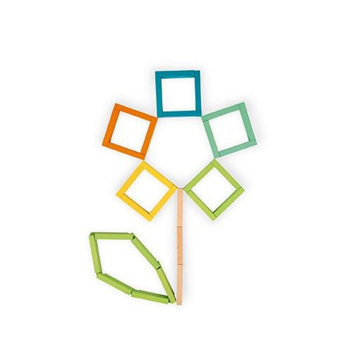 Dřevěná stavebnice s předlohami Janod 60 ks dílků od 4 let