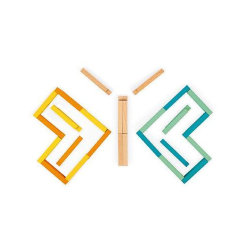 Dřevěná stavebnice s předlohami Janod 60 ks dílků od 4 let