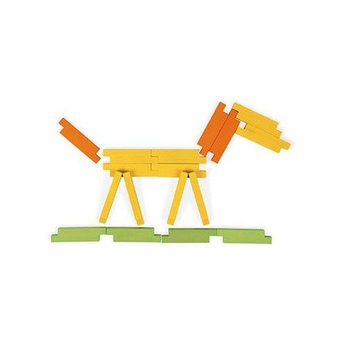 Dřevěná stavebnice s předlohami Janod 60 ks dílků od 4 let