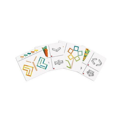 Dřevěná stavebnice s předlohami Janod 60 ks dílků od 4 let