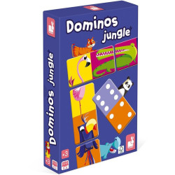 Janod Dětské oboustranné domino Džungle se zvířátky 28 karet