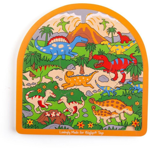 Bigjigs Toys Dřevěné vícevrstvé puzzle  Dinosauři