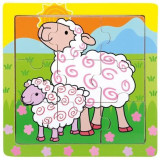 Bino Dřevěné puzzle ovečky
